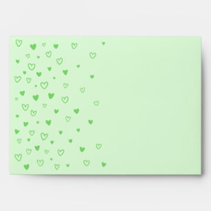 Personalised Kawaii Cute Pastel Green Hearts Love  Envelope
