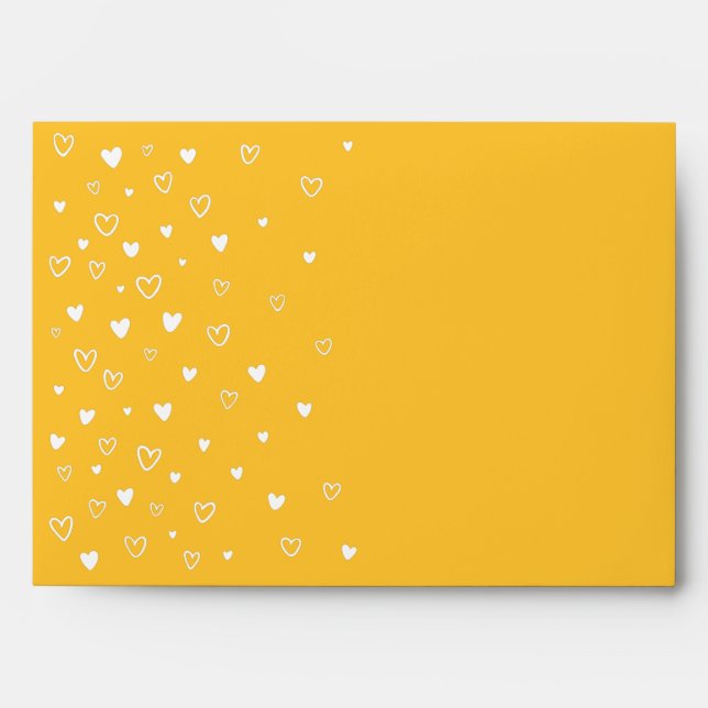 Personalised Kawaii Cute Yellow Hearts Snail Mail Envelope (Front)