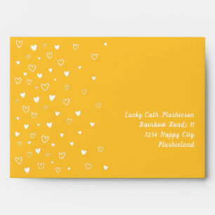 Personalised Kawaii Cute Yellow Hearts Snail Mail Envelope