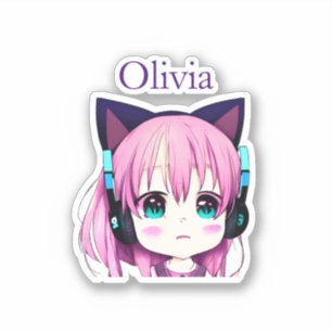 Personalised Kawaii Girl with Headphones on