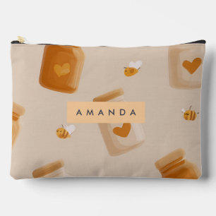 Personalised Kawaii Honey Jar Pattern Accessory Pouch
