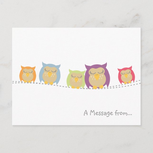 Personalised Kawaii Owl Postcard (Front)
