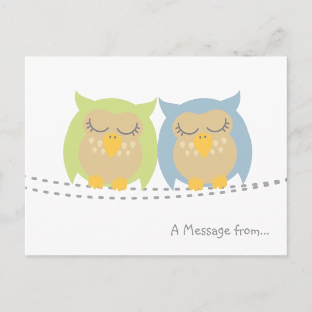 Personalised Kawaii Owl Postcard (Front)