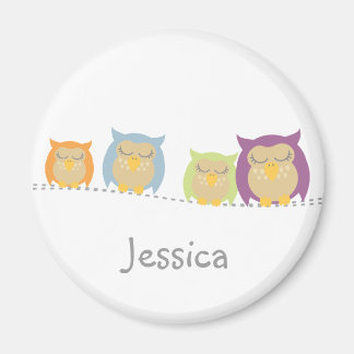 Personalised Kawaii Owls Magnet