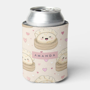 Personalised Kawaii Pastel Dumpling Pattern Can Cooler