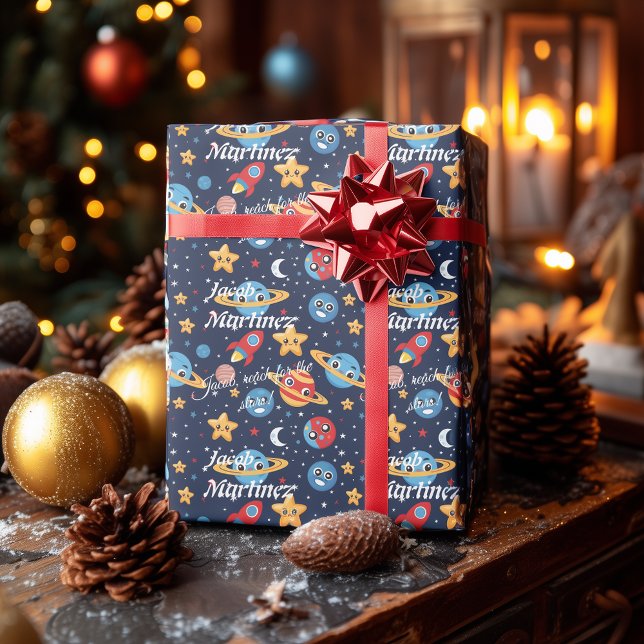Personalised Kawaii Space Adventure Gift Wrap for  (Creator Uploaded)