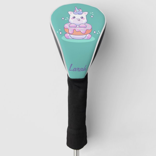 Personalised Kawaii Unicorn Doughnut  Golf Head Cover (Front)