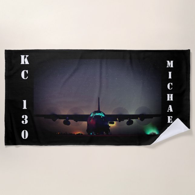Personalised KC-130 Turboprop Plane Beach Towel (Front)