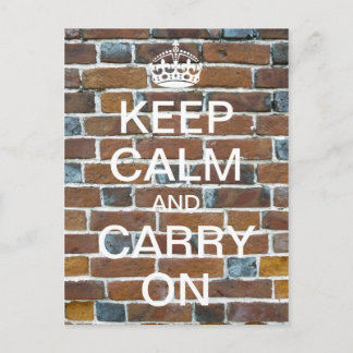 Personalised KEEP CALM and CARRY ON - bricks Postcard