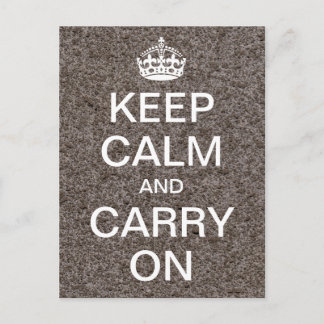 Personalised KEEP CALM and CARRY ON - stone Postcard
