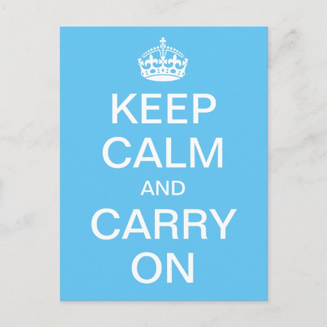 Personalised KEEP CALM and CARRY ON - white words Postcard (Front)