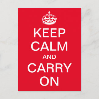 Personalised KEEP CALM and CARRY ON - white words Postcard