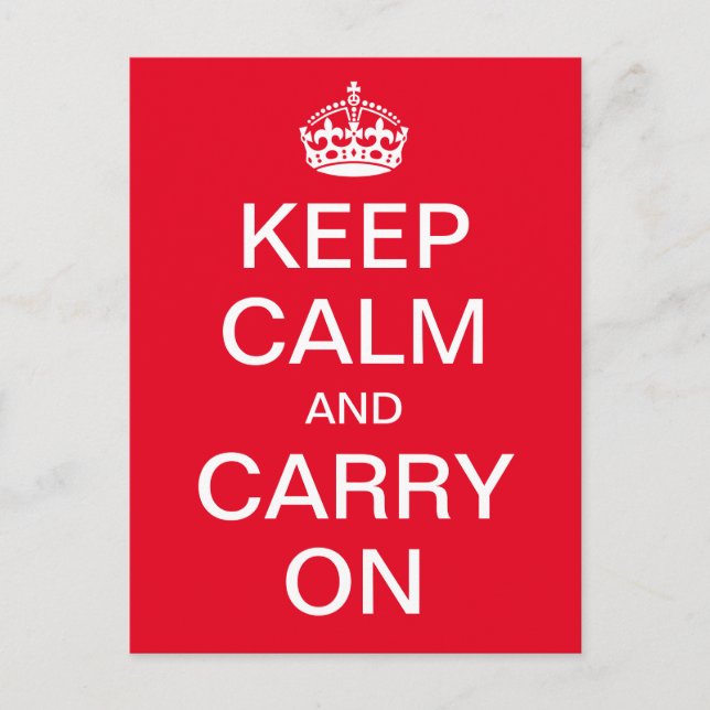 Personalised KEEP CALM and CARRY ON - white words Postcard (Front)