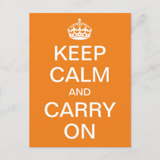 Personalised KEEP CALM and CARRY ON - white words Postcard