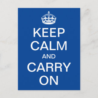 Personalised KEEP CALM and CARRY ON - white words Postcard
