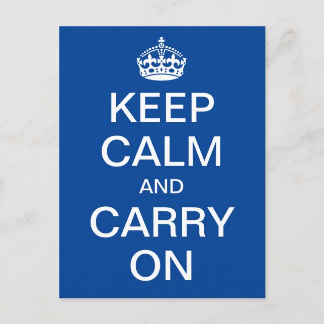 Personalised KEEP CALM and CARRY ON - white words Postcard (Front)