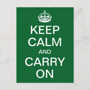 Personalised KEEP CALM and CARRY ON - white words Postcard