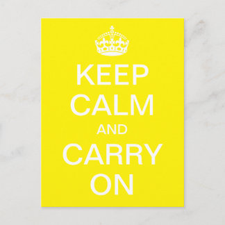 Personalised KEEP CALM and CARRY ON - white words Postcard