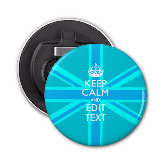 Personalised KEEP CALM AND Edit Text Colourful Bottle Opener (Front)