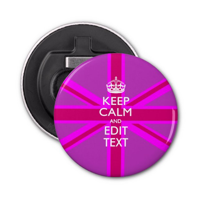 Personalised KEEP CALM AND Edit Text Colourful Bottle Opener (Front)