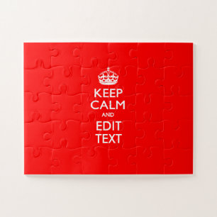 Personalised KEEP CALM AND Edit Text for Cool Gift Jigsaw Puzzle
