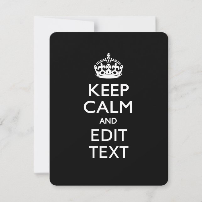 Personalised KEEP CALM AND Edit Text Invitation (Front)