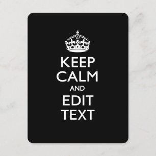 Personalised KEEP CALM AND Edit Text Invitation