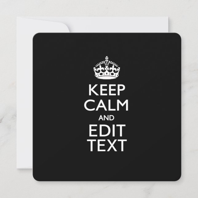 Personalised KEEP CALM AND Edit Text Invite (Front)