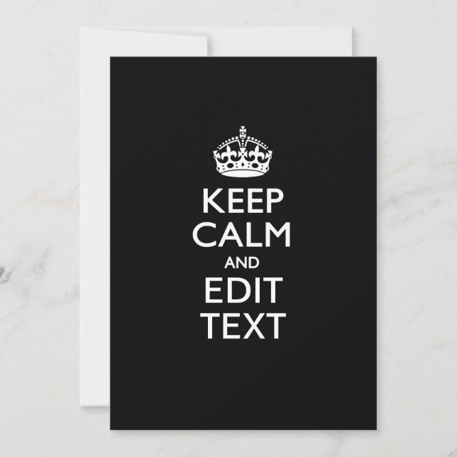Personalised KEEP CALM AND Edit Text Invite (Front)