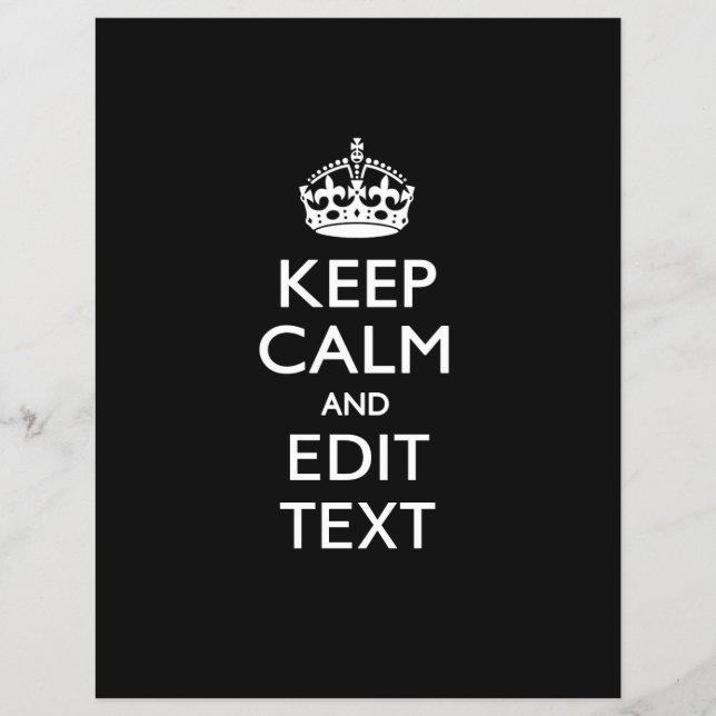 Personalised KEEP CALM AND Edit Text Invite Flyer (Front)