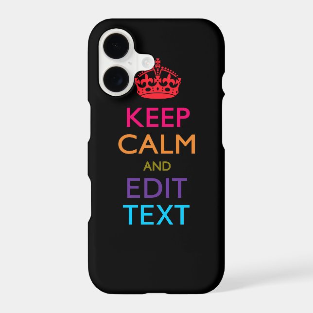 Personalised KEEP CALM AND Edit Text Multi Colour (Back)