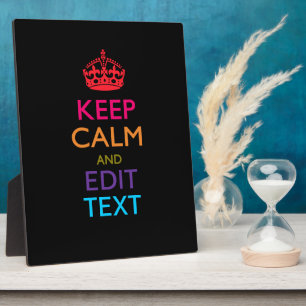 Personalised KEEP CALM AND Edit Text Multicolor Plaque