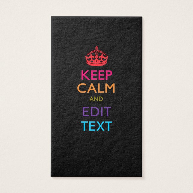 Personalised KEEP CALM AND Edit Text Multicolored (Front)