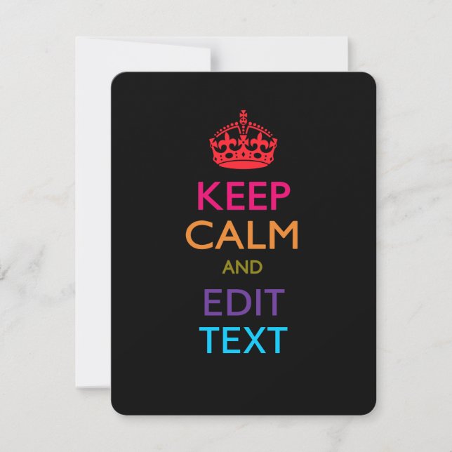 Personalised KEEP CALM AND Edit Text Multicolored (Front)