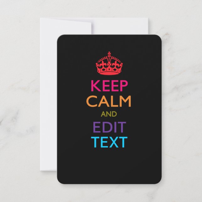 Personalised KEEP CALM AND Edit Text Multicolored (Front)