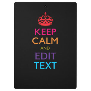 Personalised KEEP CALM AND Edit Text Multicolored Clipboard