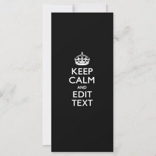 Personalised Keep Calm And Edit Text on Black