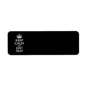 Personalised Keep Calm And Edit Text on Black