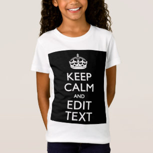 Personalised Keep Calm And Edit Text on Black T-Shirt