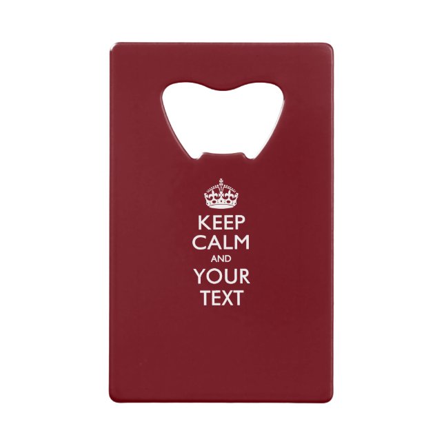 Personalised KEEP CALM AND Edit Text on Burgundy (Front)