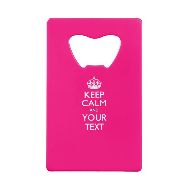 Personalised KEEP CALM AND Edit Text on Fushia (Front)