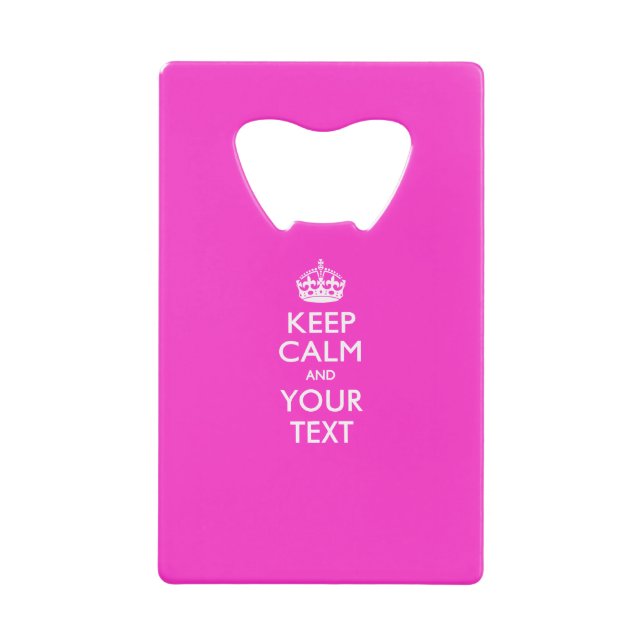 Personalised KEEP CALM AND Edit Text on Hot Pink (Front)