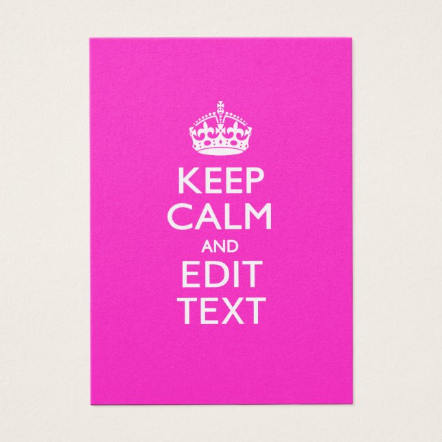 Personalised KEEP CALM AND Edit Text on Pink (Front)