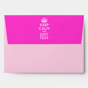 Personalised KEEP CALM AND Edit Text on Pink Envelopes