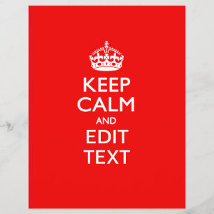 Personalised KEEP CALM AND Edit Text on Red Flyer
