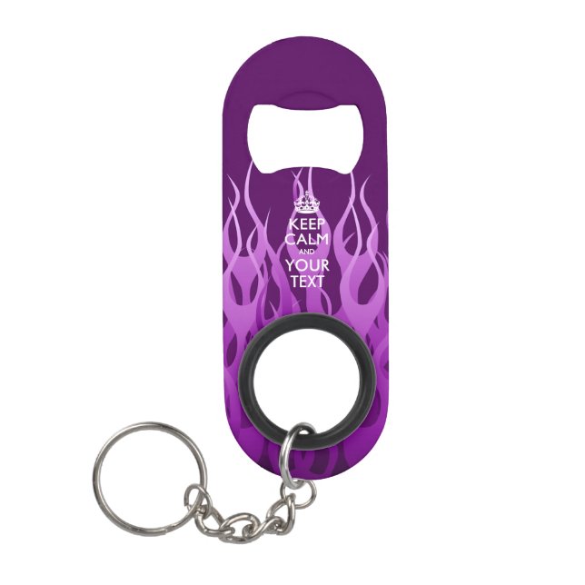 Personalised KEEP CALM AND Edit Text Purple Flames (Front)