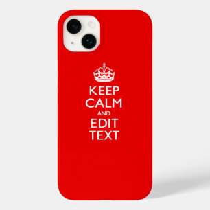 Personalised Keep Calm And Edit Text Red Decor Case-Mate iPhone 14 Plus Case