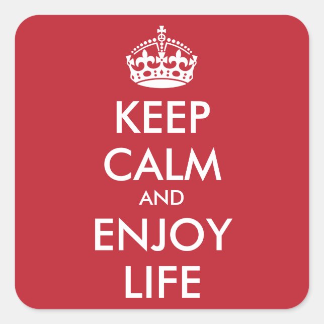 Personalised KEEP CALM AND ENJOY LIFE Square Sticker (Front)