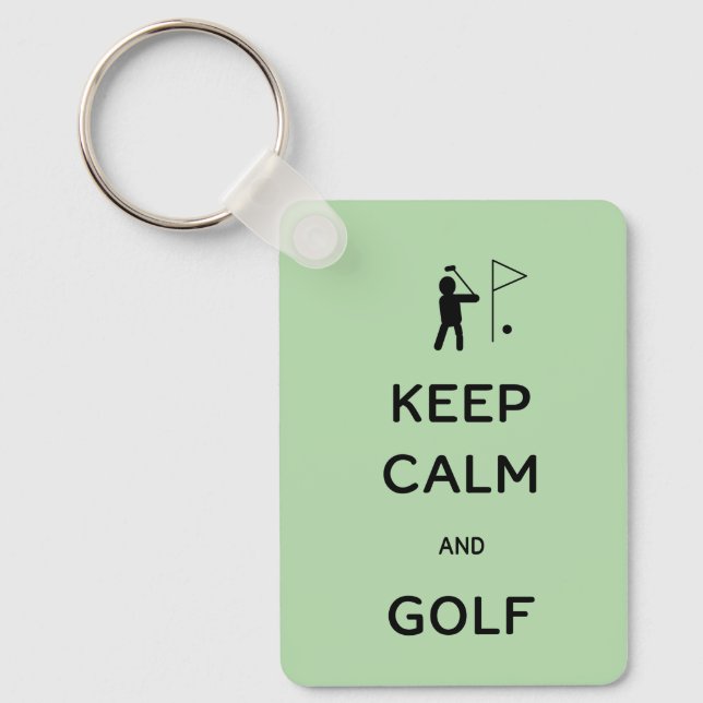 Personalised Keep Calm and Golf Key Ring (Front)