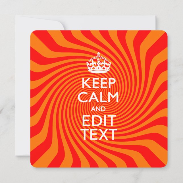 Personalised KEEP CALM AND Have Text Orange Swirl (Front)